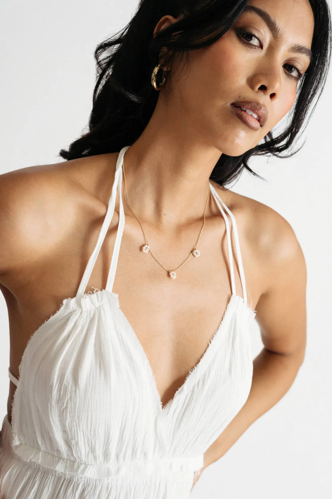 Tobi Monika Halter Tiered Skater Mini Dress