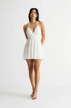 Tobi Monika Halter Tiered Skater Mini Dress