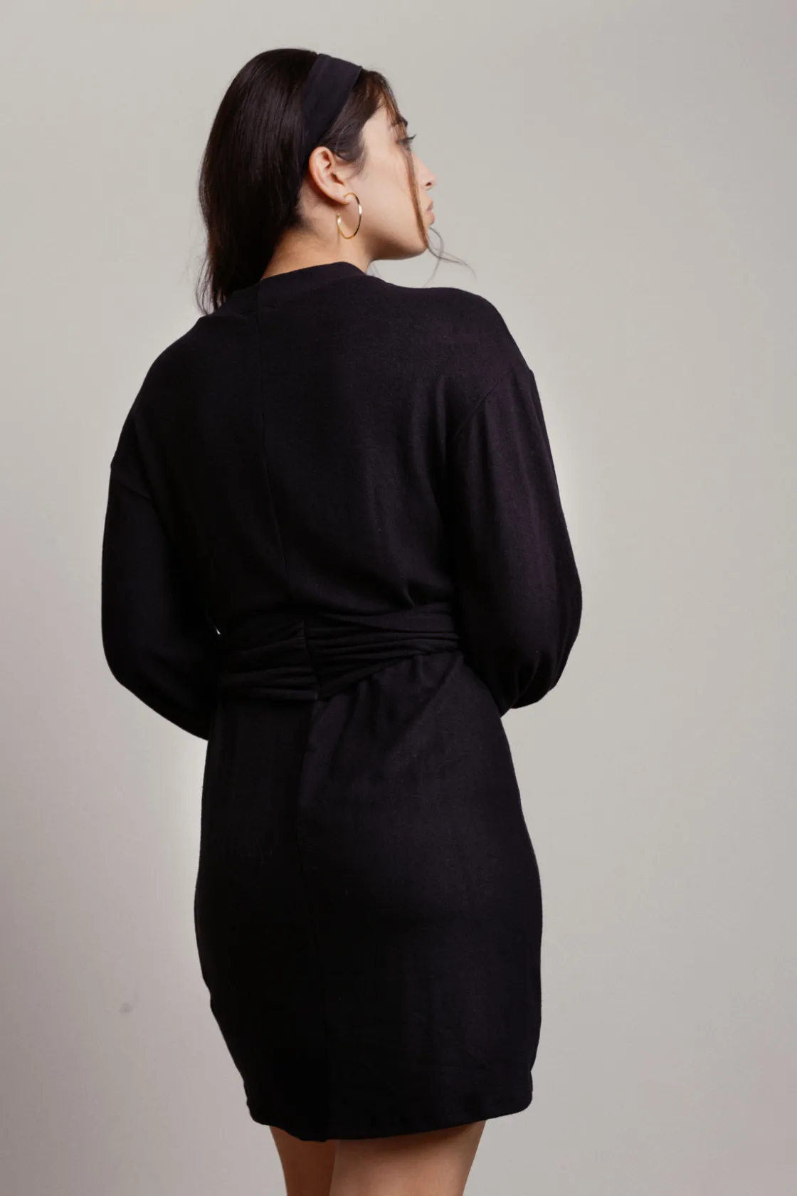 Tobi Monique Tie Knot Long Sleeve Mini Dress -