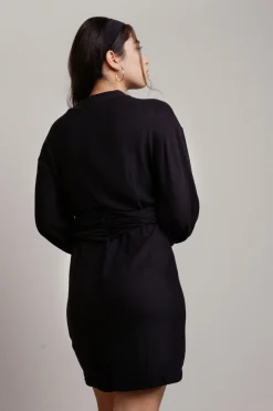 Tobi Monique Tie Knot Long Sleeve Mini Dress -