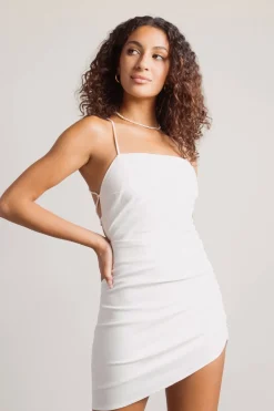 Tobi Moving On Cross Back Asymmetrical Mini Dress - Sage