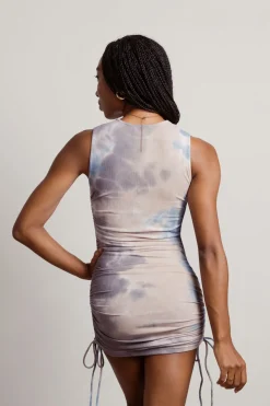 Tobi Mozza Tie Dye Ruched Mini Dress -