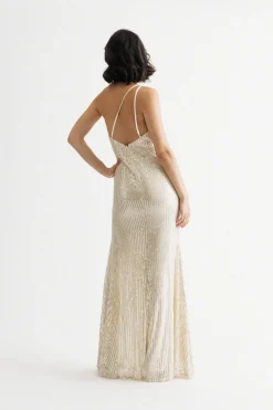 Tobi Muna Sequin High Slit Maxi Dress -