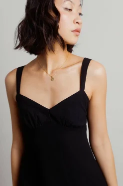 Tobi My Sweetheart Ruched Midi Dress - Black