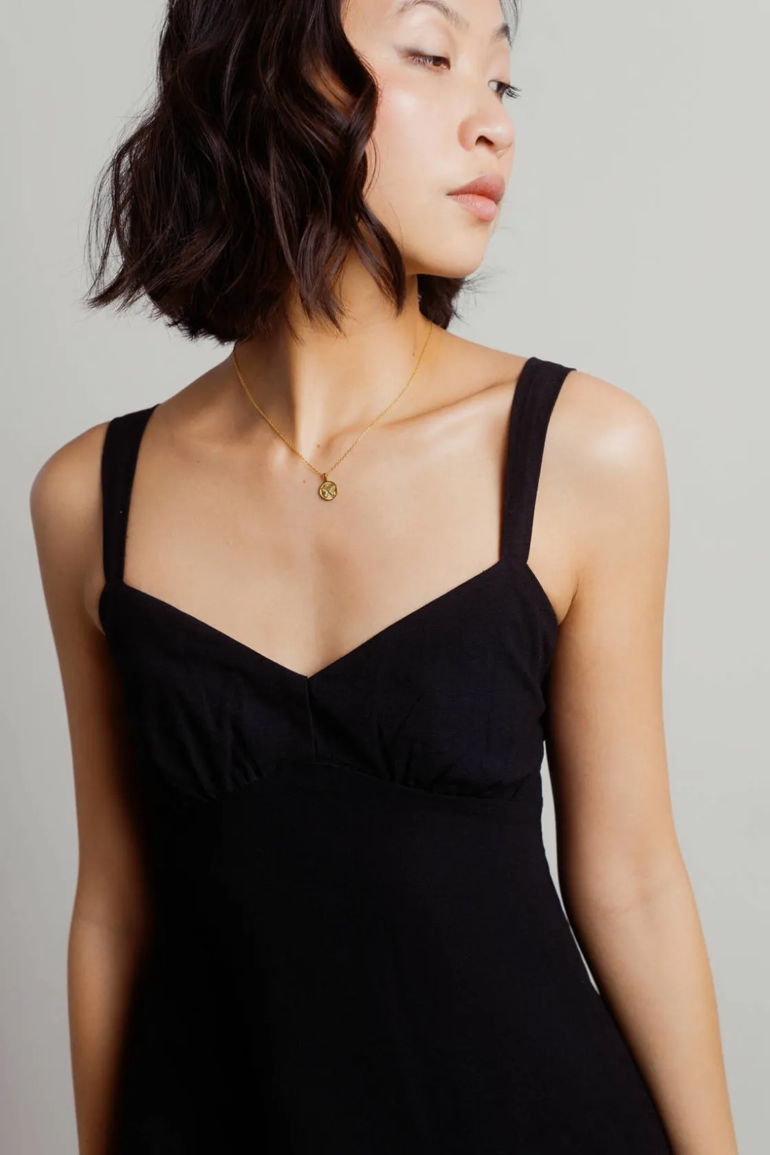 Tobi My Sweetheart Ruched Midi Dress - Black