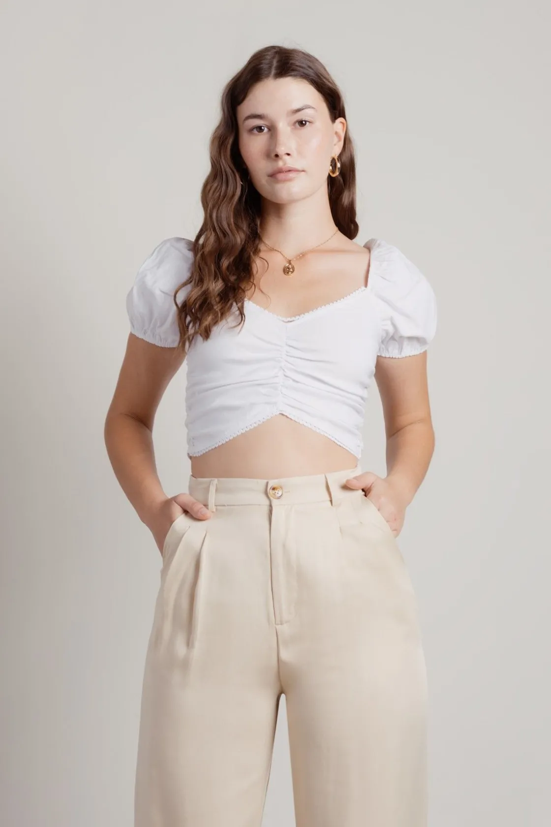 Tobi Mystical Love Crop Top - Ivory