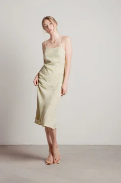 Tobi Nadia Floral Cami Midi Dress - Lime
