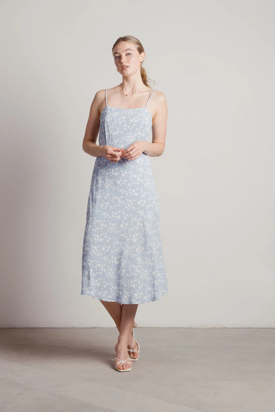 Tobi Nadia Floral Cami Midi Dress - Lime