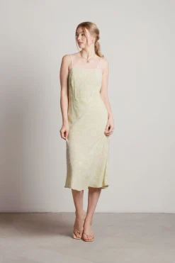 Tobi Nadia Floral Cami Midi Dress - Lime