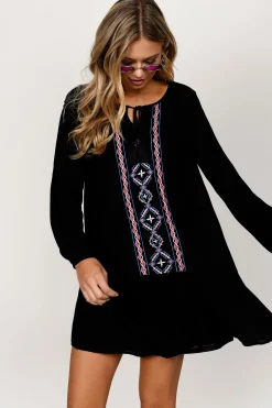 Tobi Nakoma Embroidered Shift Mini Dress -
