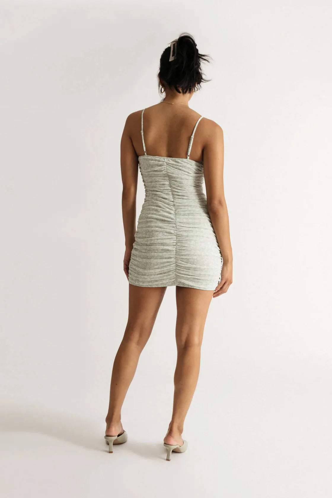 Tobi Namie Floral Ruched Mini Dress -