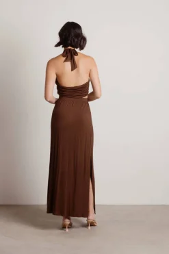 Tobi Naya Cross Halter Top And Slit Maxi Skirt Set -