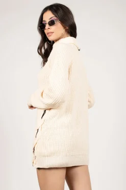 Tobi Need You Lace Up Mini Dress - Cream