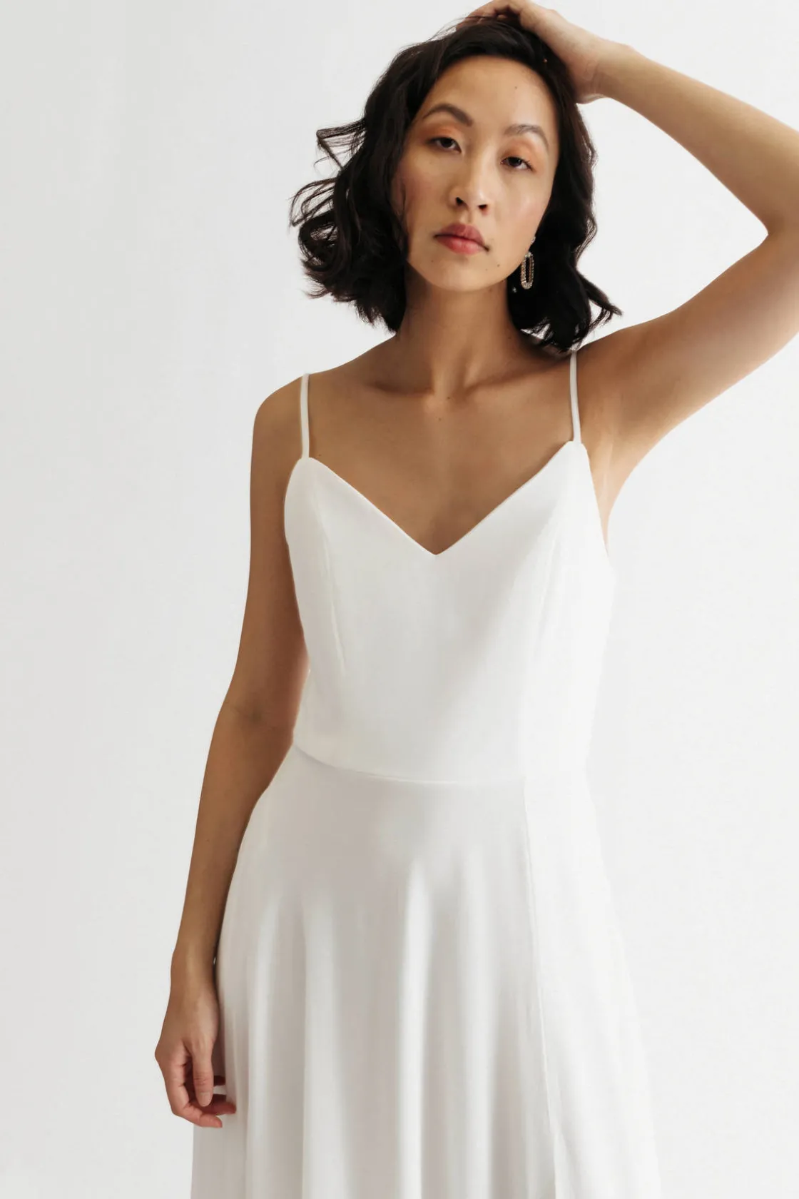 Tobi Nelli Cold Shoulder High Slit Maxi Dress - Ivory
