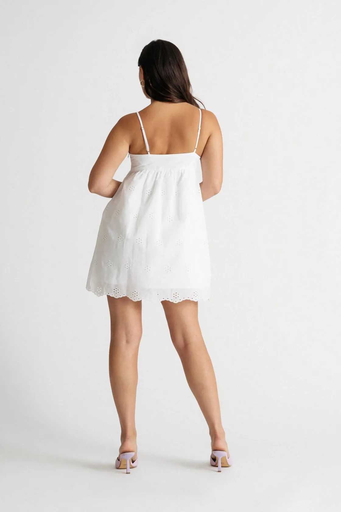 Tobi Nessie Eyelet Skater Mini Dress -