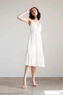 Tobi Next Best Thing Lace Eyelet Midi Dress -