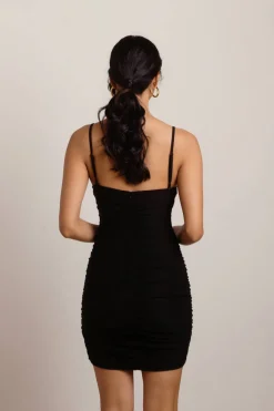 Tobi Next Level Ruched Bodycon Mini Dress - Black