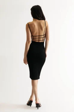 Tobi Night Time Getaway Open Back Bodycon Midi Dress