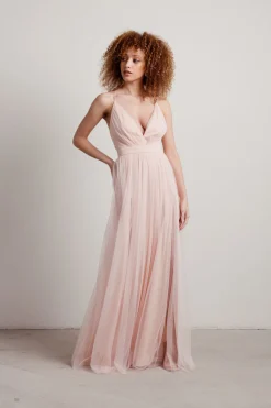 Tobi Night To Remember Chiffon Double High Slit Maxi Dress - Ivory