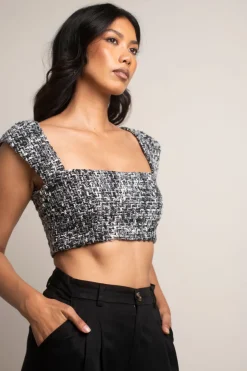Tobi No New Friends Crop Top - Black Multi