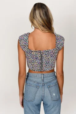 Tobi No New Friends Crop Top - Black Multi