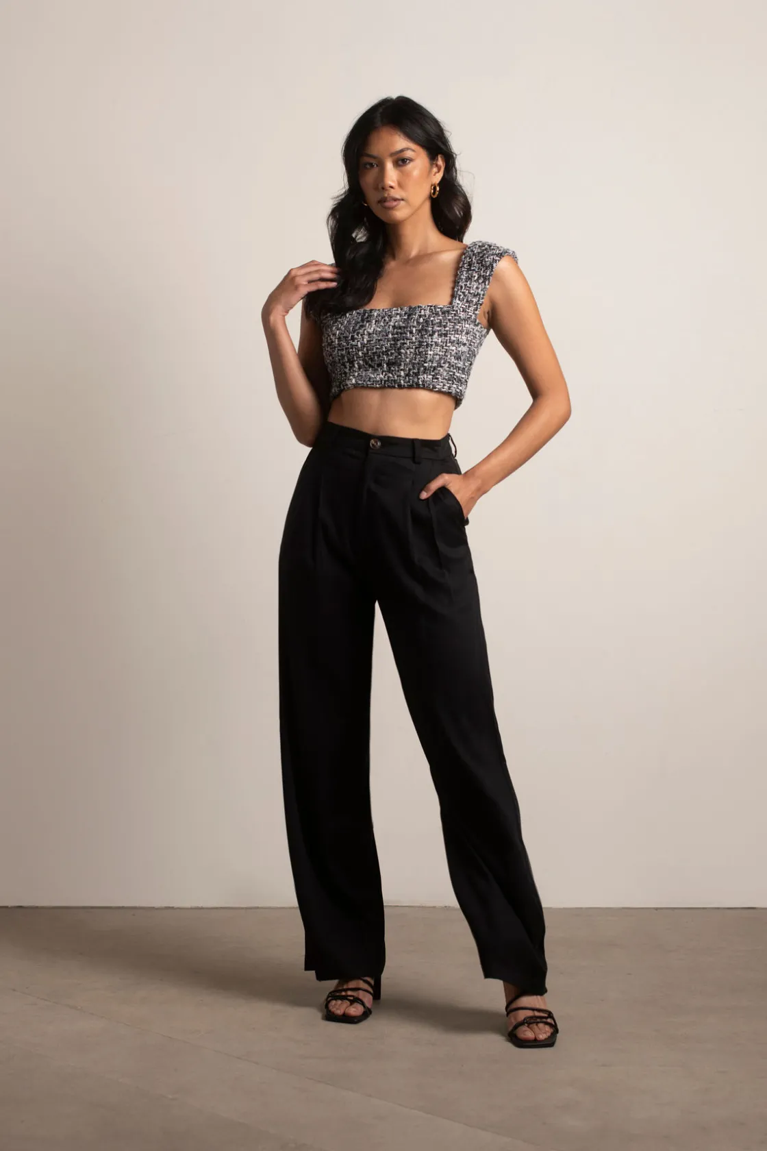 Tobi No New Friends Crop Top - Black Multi