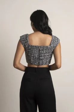 Tobi No New Friends Crop Top - Black Multi