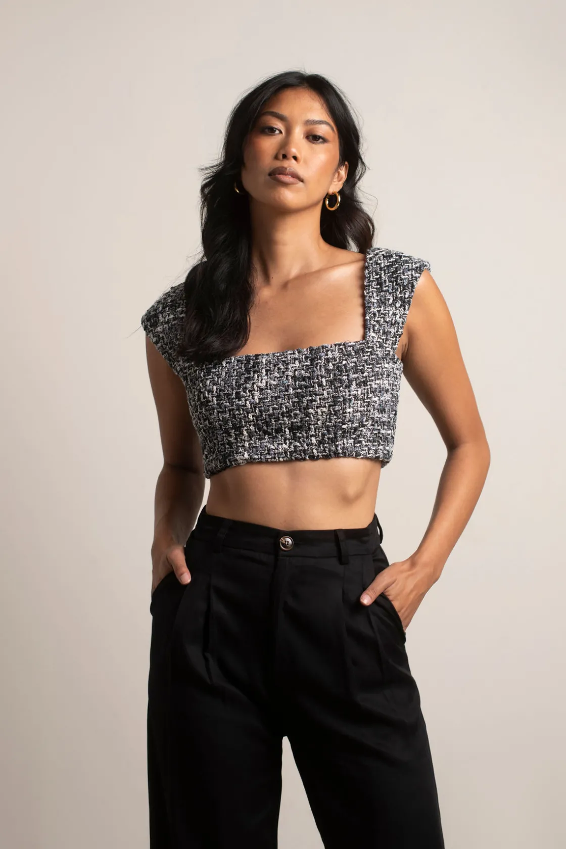Tobi No New Friends Crop Top - Black Multi