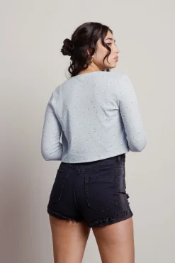 Tobi No Pics Please Floral Crop Top And Cardigan Set - Ivory