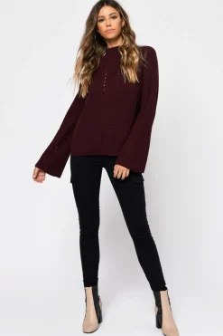 Tobi Noelle Mock Neck Sweater - Sienna