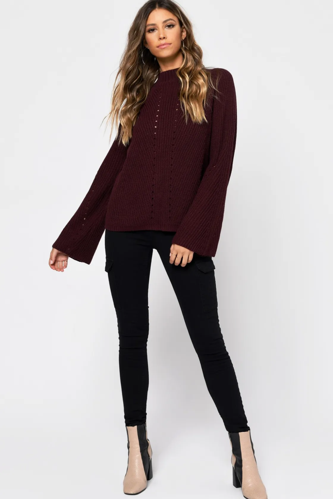 Tobi Noelle Mock Neck Sweater - Sienna