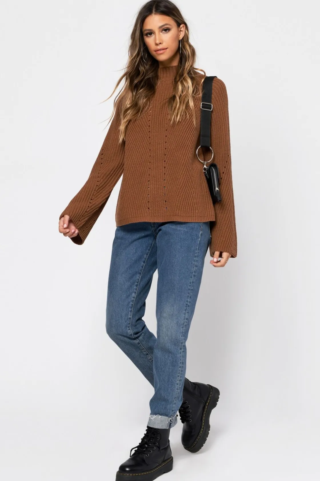 Tobi Noelle Mock Neck Sweater - Sienna