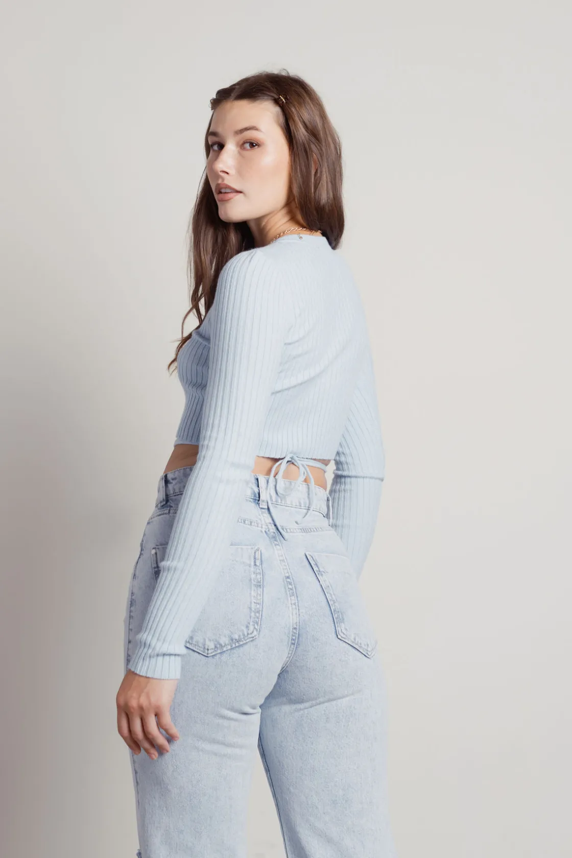 Tobi Nollie Crop Top - Baby Blue