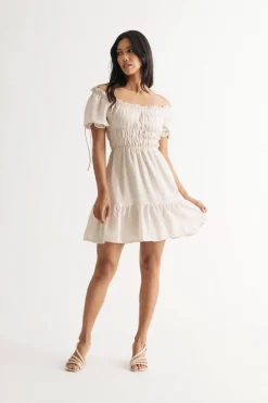 Tobi Nori Off The Shoulder Skater Mini Dress -