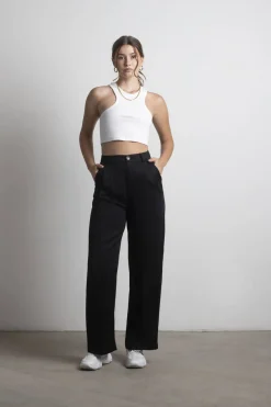 Tobi Nostalgia Blues Pleated Wide Leg Trouser Pants