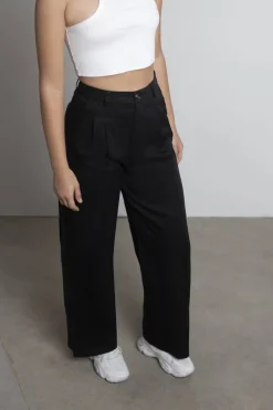 Tobi Nostalgia Blues Pleated Wide Leg Trouser Pants