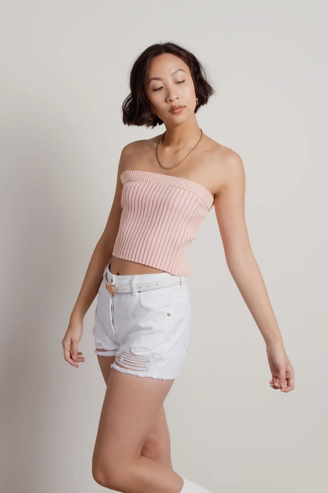Tobi Not Having It Ribbed Tube Top - Green