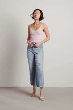 Tobi Nowhere But Up Knit Top - Pink