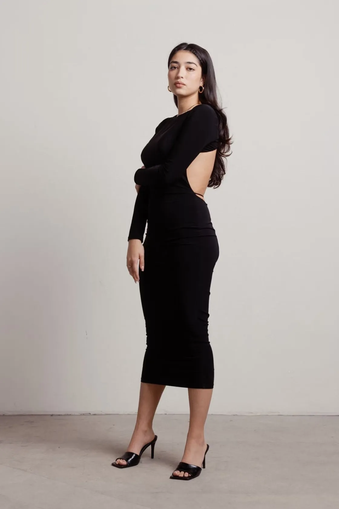 Tobi Nya Open Back Bodycon Midi Dress -