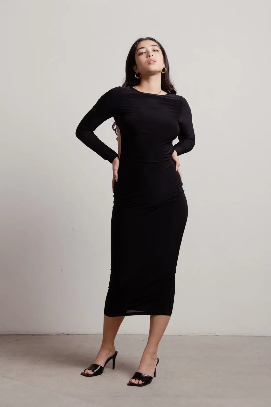 Tobi Nya Open Back Bodycon Midi Dress -