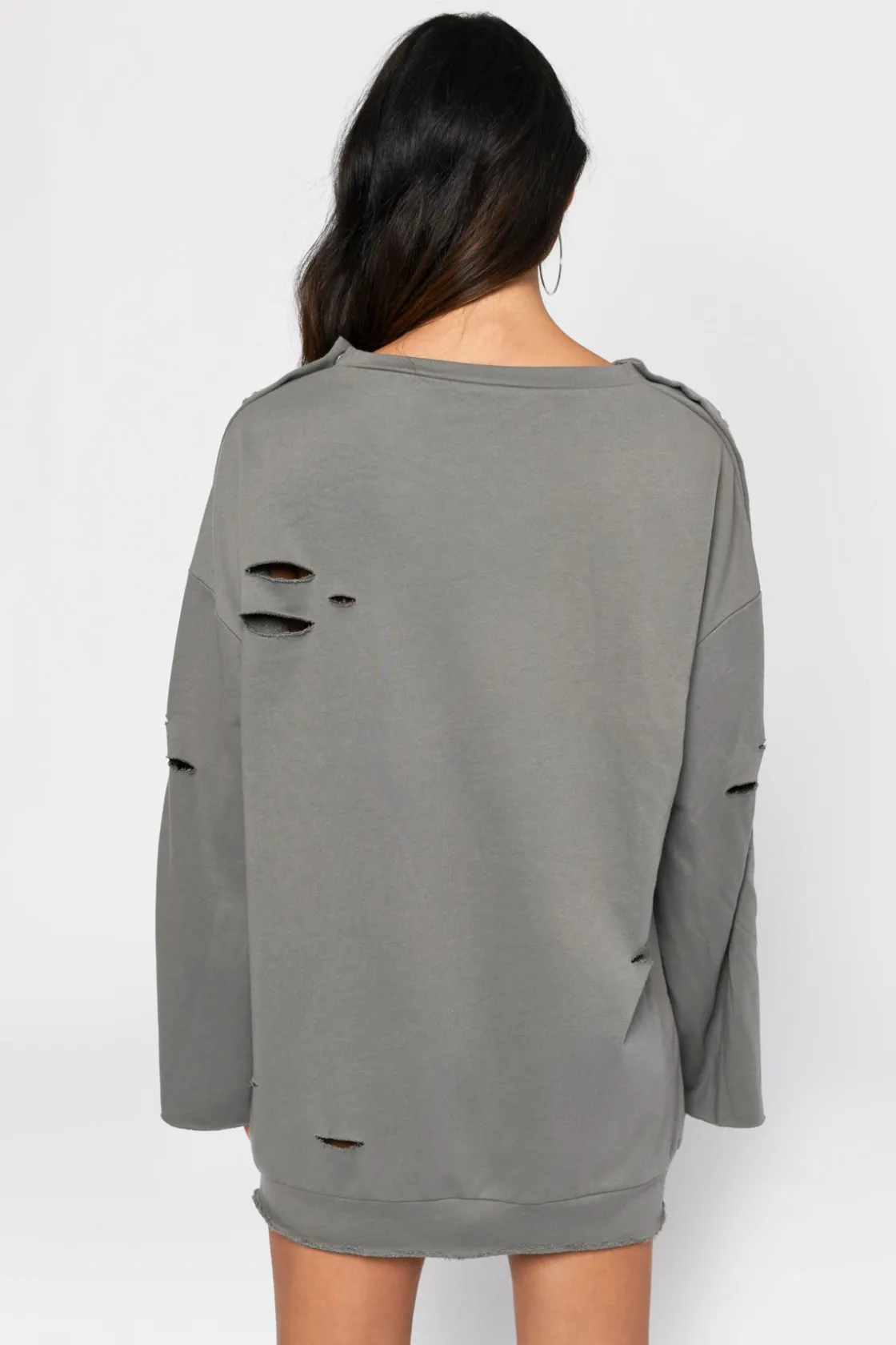 Tobi Oh Snap Oversized Distressed Mini Dress -