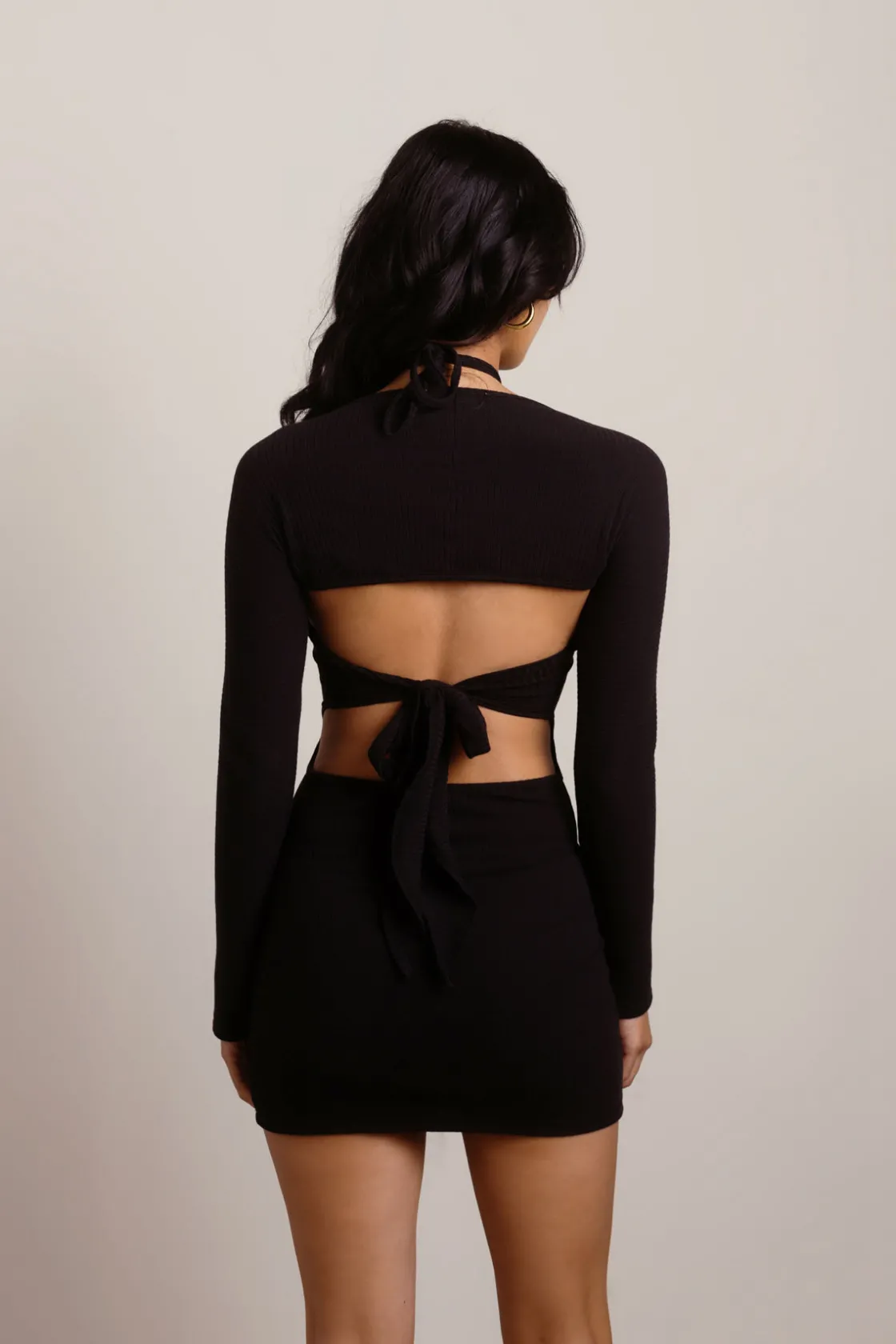 Tobi Old Hollywood Halter Bodycon Dress With Shrug