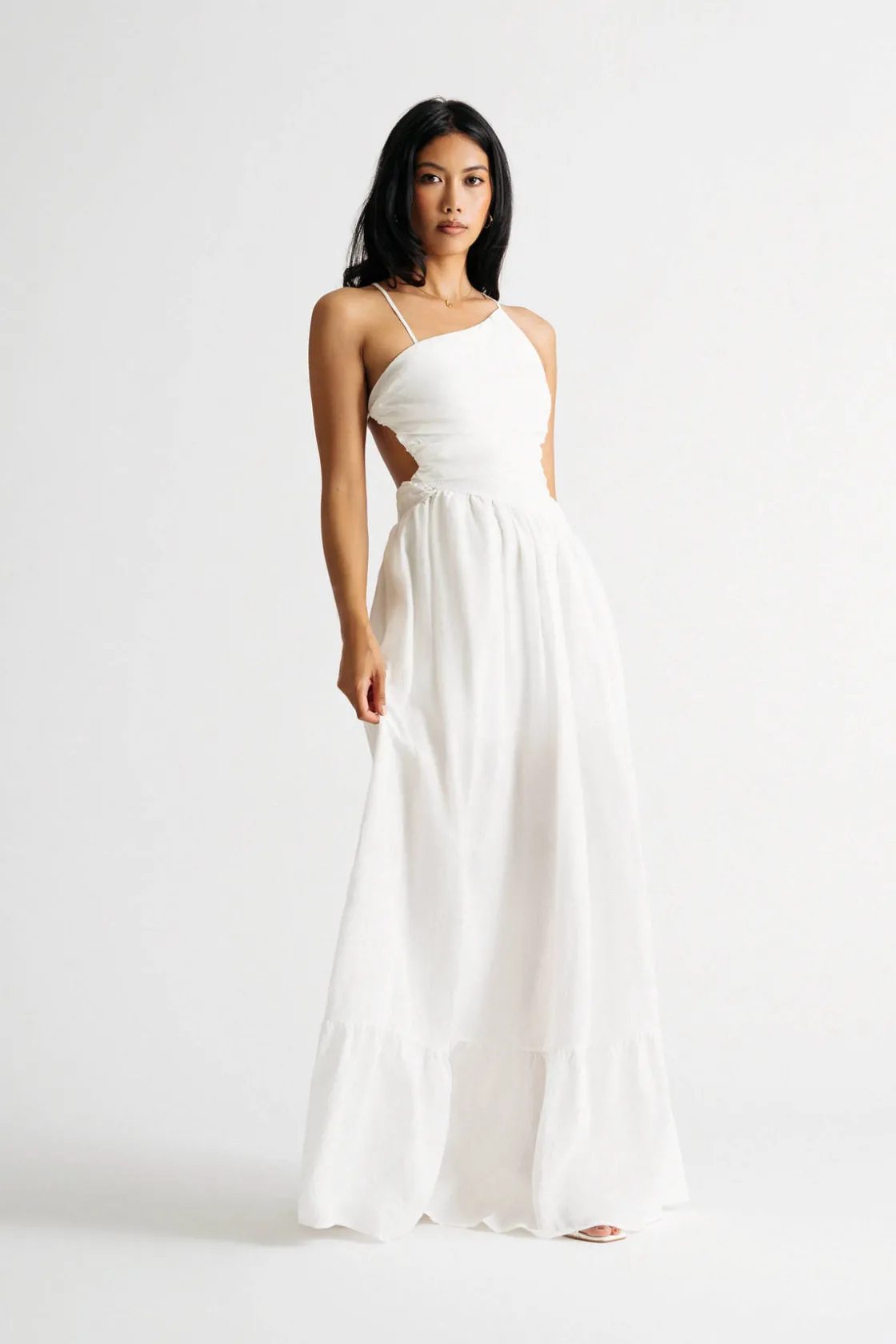 Tobi On A Journey Asymmetrical Backless Maxi Dress