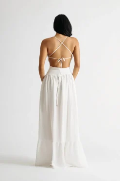 Tobi On A Journey Asymmetrical Backless Maxi Dress