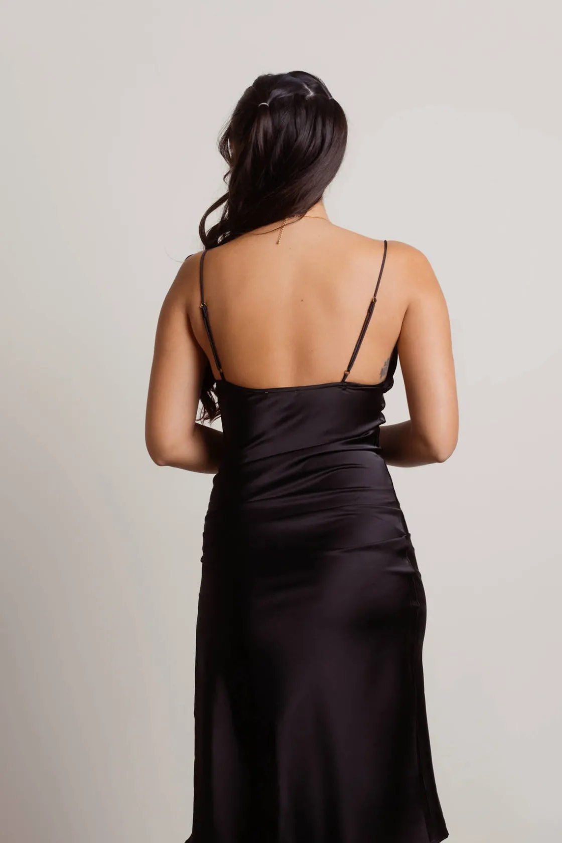 Tobi On A Mission Satin Cami Mini Dress - Light Gold