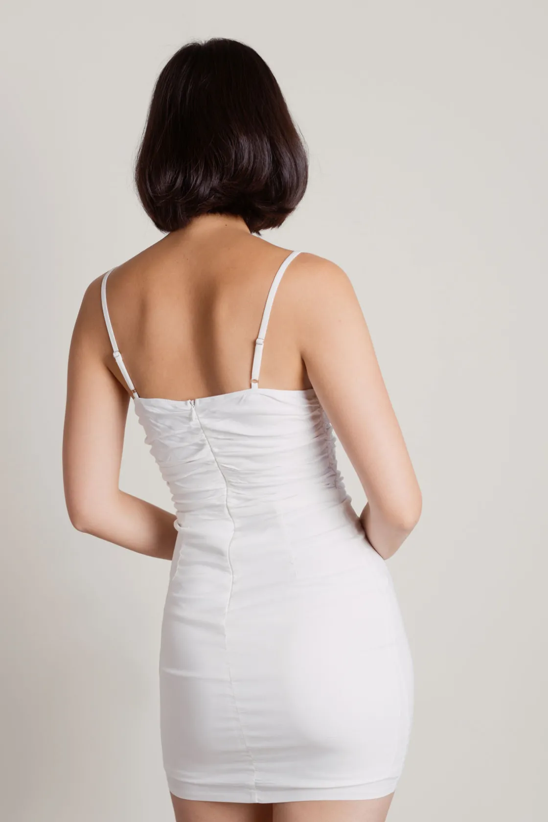 Tobi On Repeat Lace Up Bodycon Mini Dress - Off White