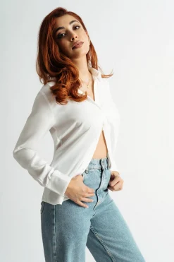 Tobi On The Go Satin Button Down Top