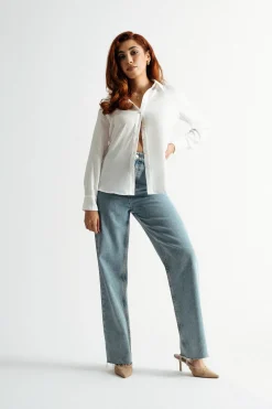Tobi On The Go Satin Button Down Top