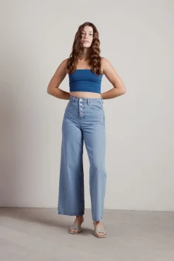 Tobi One At A Time Crop Top - Dark Teal