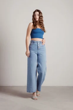 Tobi One At A Time Crop Top - Dark Teal